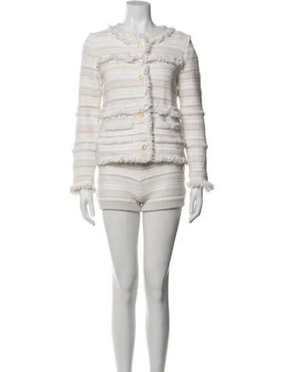 Pre-owned Maison Ullens Striped Short Set In White