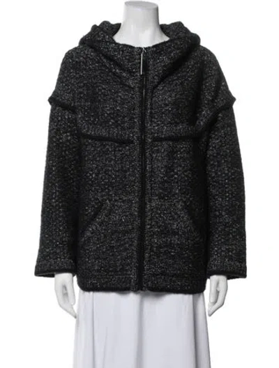 Pre-owned Maison Ullens Tweed Pattern Jacket In Black
