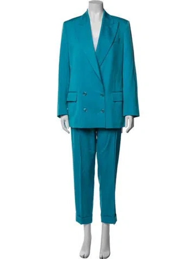 Pre-owned Maison Ullens Virgin Wool Pantsuit In Blue