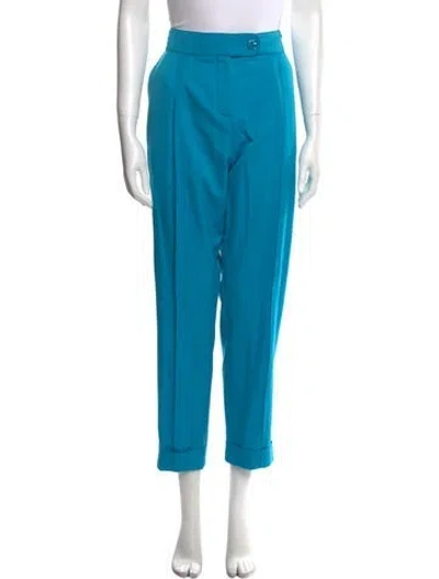 Pre-owned Maison Ullens Virgin Wool Straight Leg Pants In Blue