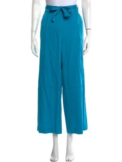 Pre-owned Maison Ullens Virgin Wool Wide Leg Pants In Blue