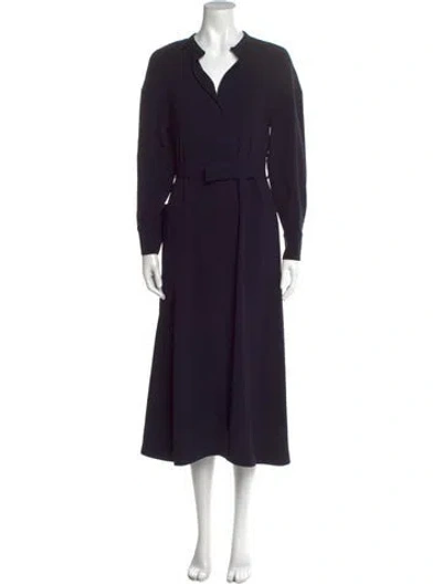 Pre-owned Maison Ullens V-neck Long Dress In Blue