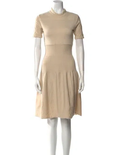 Pre-owned Maison Ullens Wool Knee-length Dress In Neutral