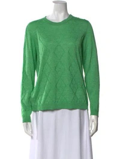 Pre-owned Maison Ullens Wool Patterned Sweater In Green