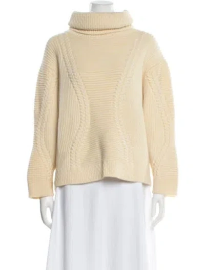 Pre-owned Maison Ullens Wool Turtleneck Sweater In Neutral