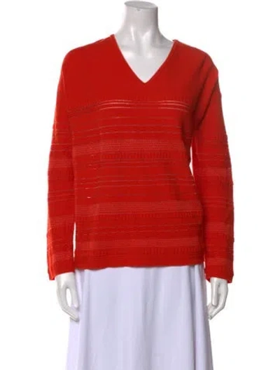Pre-owned Maison Ullens Wool V-neck Sweater In Orange