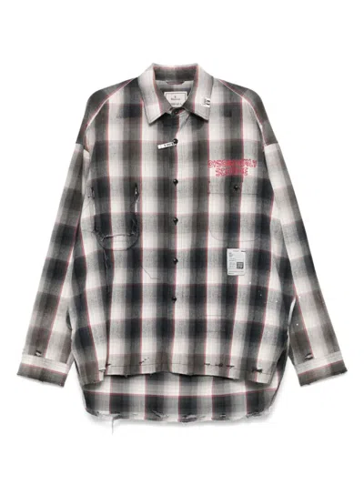 Maison Yasuhiro Black Cotton Checked Shirt