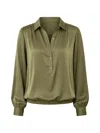 Maison123 Babylon Elasticated Blouse In Green