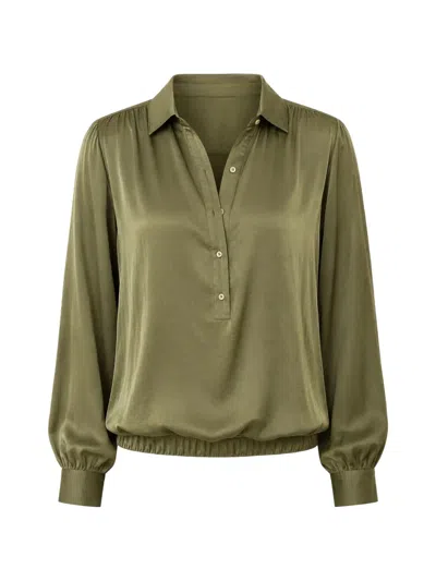 Maison123 Babylon Elasticated Blouse In Green