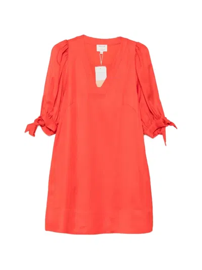 Maison123 Bona Bow-detail Mini Dress In Red