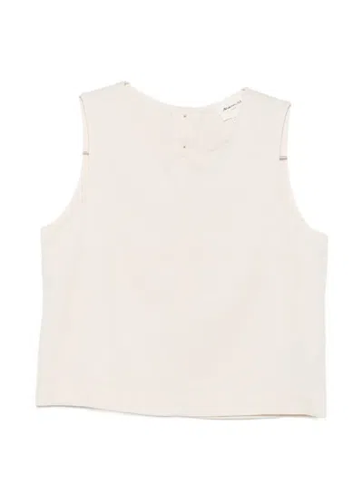Maison123 Button-back Sleeveless Top In Neutral