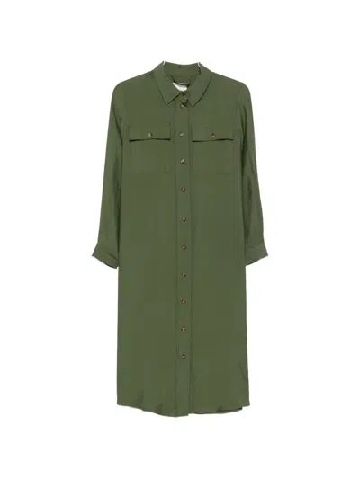 Maison123 Button-up Midi Dress In Gray