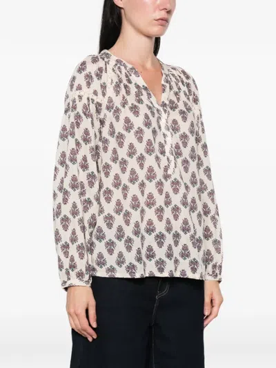 Maison123 Danica Paisley-print Blouse In Neutrals