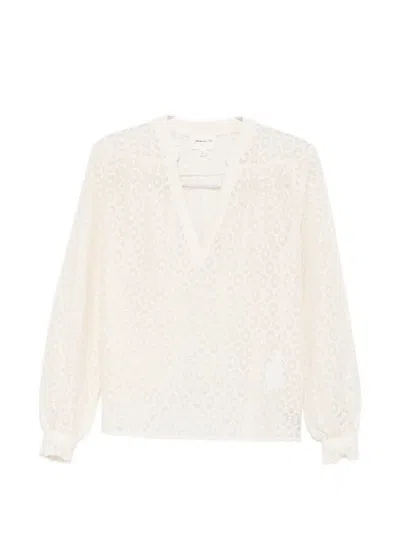 Maison123 Daniela V-neck Floral-print Blouse In Neutral