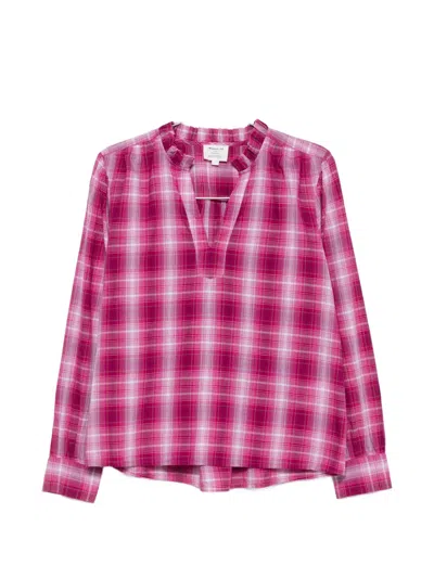 Maison123 Dina Checked Cotton Shirt In Pink