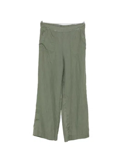 Maison123 Elasticated-waist Wide-leg Trousers In Green