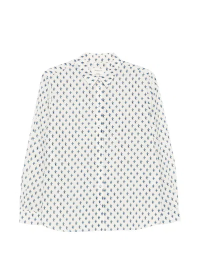 Maison123 Geometric-print Long-sleeve Shirt In Gray