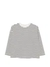 Maison123 Horizontal-stripe Drop-shoulder T-shirt In White