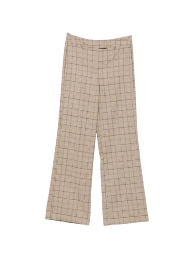 Maison123 Layla Check-pattern Trousers In Brown