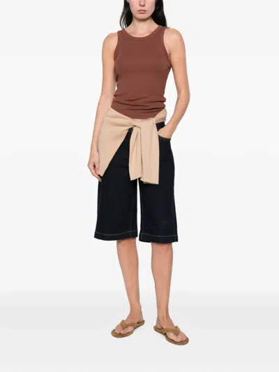 Maison123 Leopold Ribbed-knit Tank Top In Brown