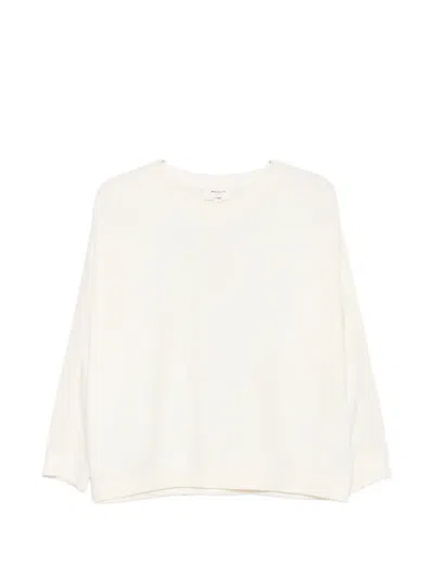 Maison123 Long-sleeve Drop-shoulder Top In Neutrals