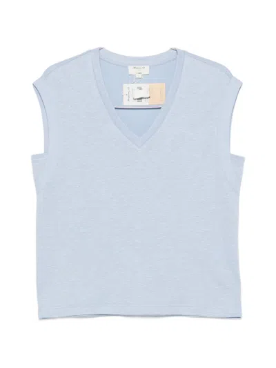 Maison123 Lyna V-neck T-shirt In Blue