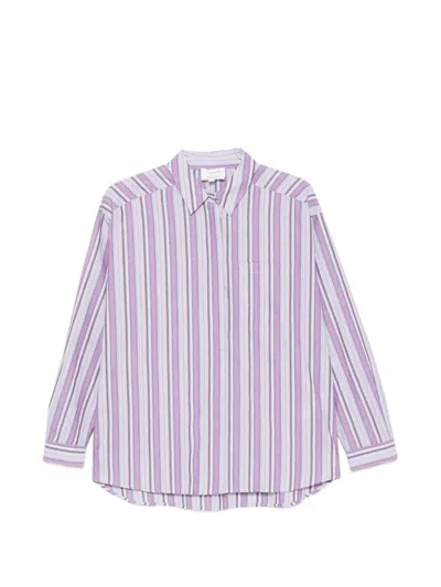 Maison123 Marilou Striped Cotton Shirt In Purple