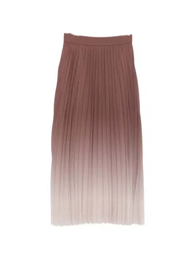 Maison123 Ombre-effect Pleated Midi Skirt In 브라운