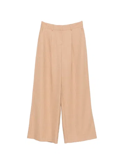 Maison123 Pleated Wide-leg Trousers In Neutral