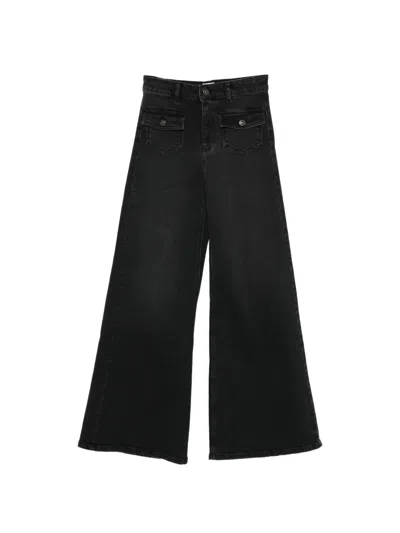 Maison123 Pocket Flared Jeans In Black