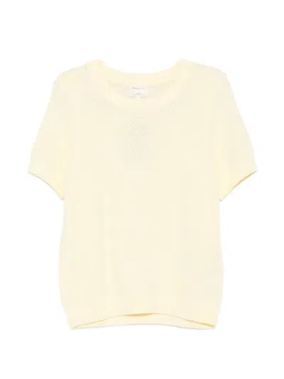 Maison123 Pointelle-knit Short-sleeve Sweater In Neutral