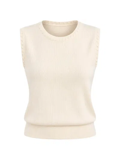 Maison123 Priscilla Braided-trim Top In Neutrals