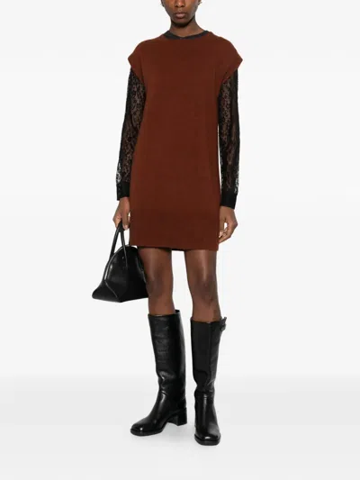 Maison123 Raphaelle Sleeveless Mini Dress In Brown
