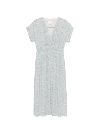 Maison123 Reve Paisley-print V-neck Midi Dress In Neutrals