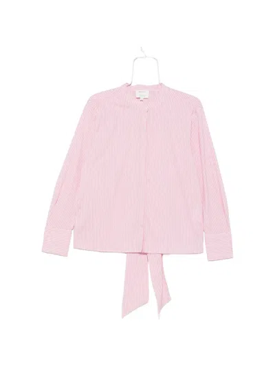 Maison123 Sandrine Striped Pussy-bow Blouse In Pink