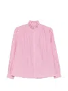Maison123 Striped Ruffled-collar Blouse In Multi