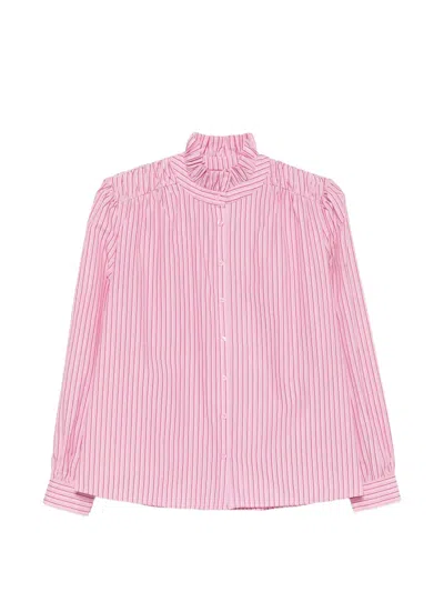 Maison123 Striped Ruffled-collar Blouse In Multi
