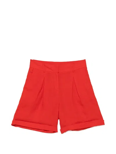 Maison123 Tanguy Pleated Turn-up Shorts In 레드