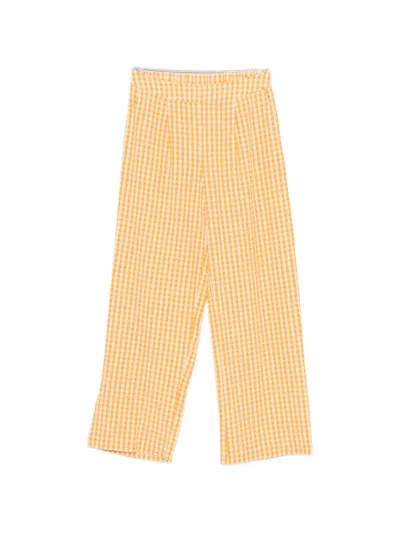 Maison123 Theodore Check Trousers In Yellow