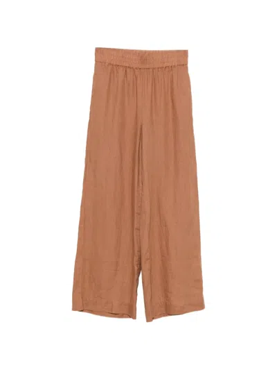 Maison123 Tim P Lin Elasticated Trousers In Brown
