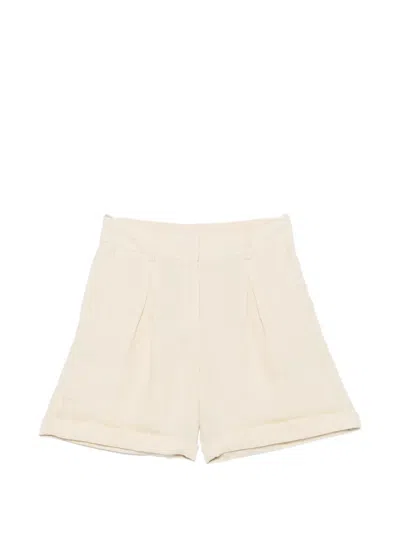 Maison123 Tunguy Pleated Turn-up Shorts In 뉴트럴