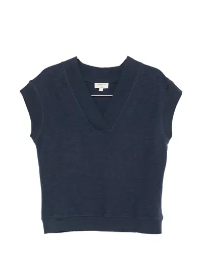 Maison123 V-neck Sleeveless Top In Blue