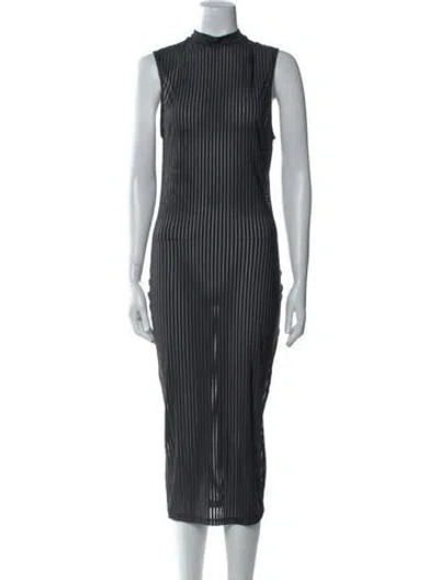 Pre-owned Maisoncléo Wool Long Dress In Black