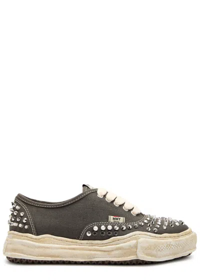Maison Mihara Yasuhiro Baker Studded Canvas Sneakers In Grey
