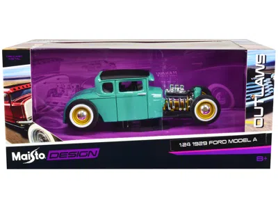 Maisto 1929 Ford Model A Green With Matt Black Top "outlaws" Series 1/24 Diecast Model Car By