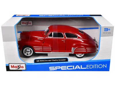 Maisto 1948 Chevrolet Fleetline Aerosedan Red "special Edition" Series 1/25 Diecast Model Car By