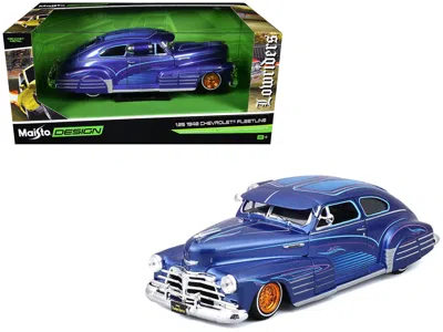 Maisto 1948 Chevrolet Fleetline Lowrider Blue Metallic With Graphics " Design" Series 1/25 Diecast Mo