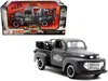 Maisto 1948 Ford F-1 Pickup Truck And 1942 Harley-davidson Wla Flathead Motorcycle Matt Dark Gray "harley-d