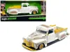 Maisto 1950 Chevrolet 3100 Pickup Truck Lowrider White With Graphics And Gold Wheels "lowriders" Series 1/2