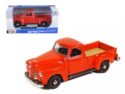 Maisto 1950 Chevrolet 3100 Pickup Truck Omaha Orange 1/25 Diecast Model Car By